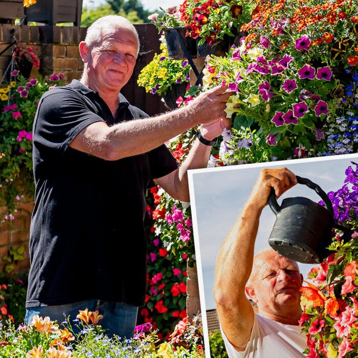PHOTOS: 61-Year-Old Grandpa’s Multicolored Garden Boasts 200 Hanging Baskets—Here’s How It Looks